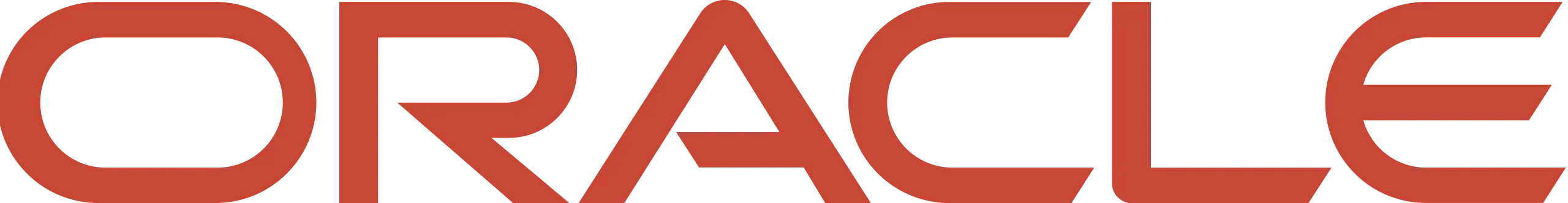 Oracle company name in bold red stylized font.