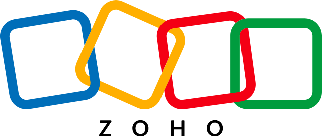 Four interlinked rounded squares in blue, yellow, red, and green forming a chain.